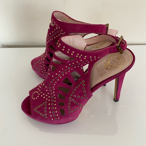 Women Dark Pink Vince Camuto Sandals Heels Size 7 - Picture 1 of 11